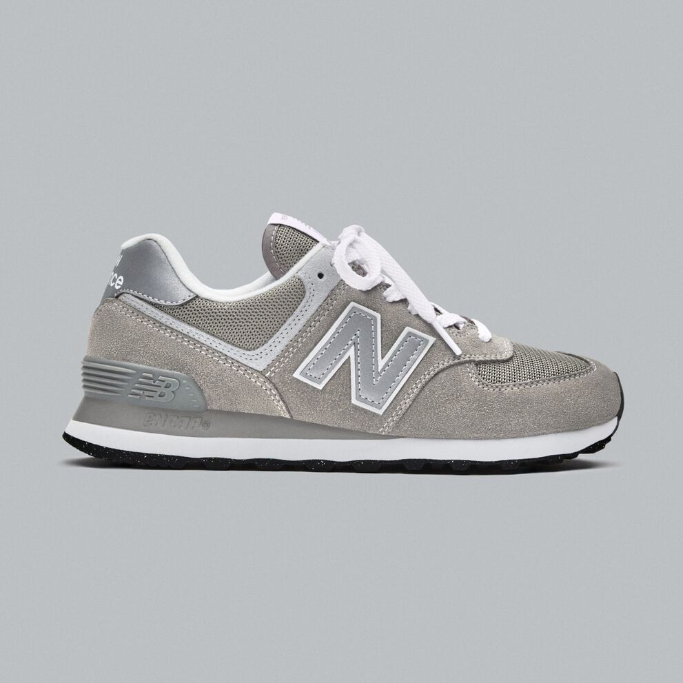 A grey 574 on a grey background