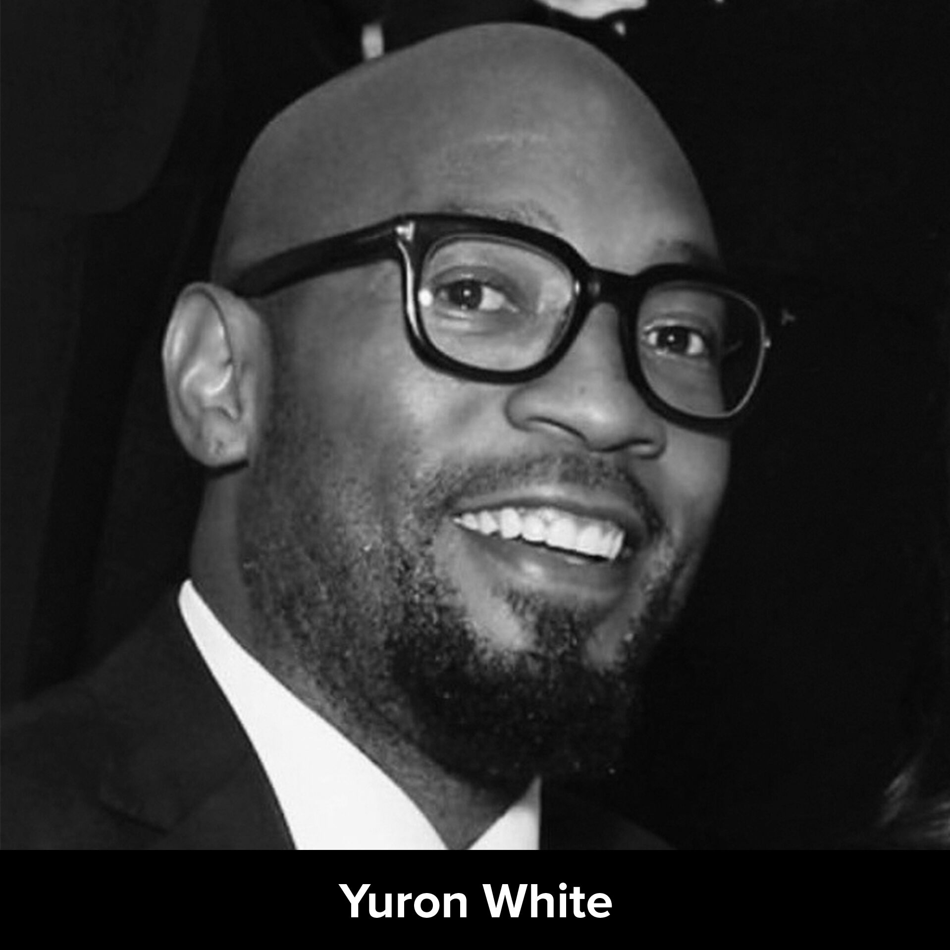Black and white image of Yuron White, Vice President, New Balance Global Lifestyle
